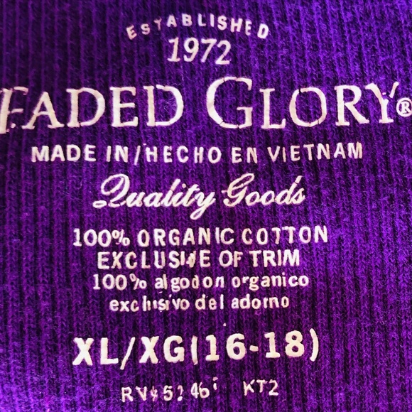 Plus Size 16 18 XL FADED GLORY Long Sleeve Pullover Cotton Tee - Picture 2 of 7